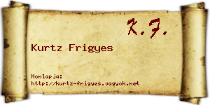 Kurtz Frigyes névjegykártya
